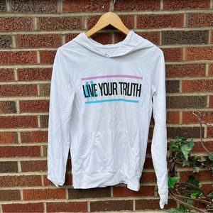 Disney Parks White Frozen II Live Your Truth Pull Over Hoodie